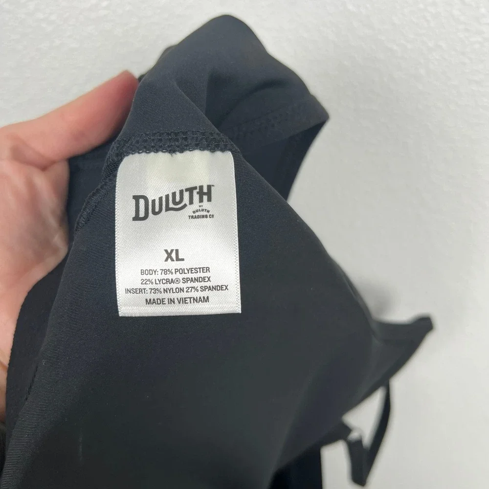 Duluth Trading Co Womens Adjustable Strap Sports Bra Black XL Racerback Wireless